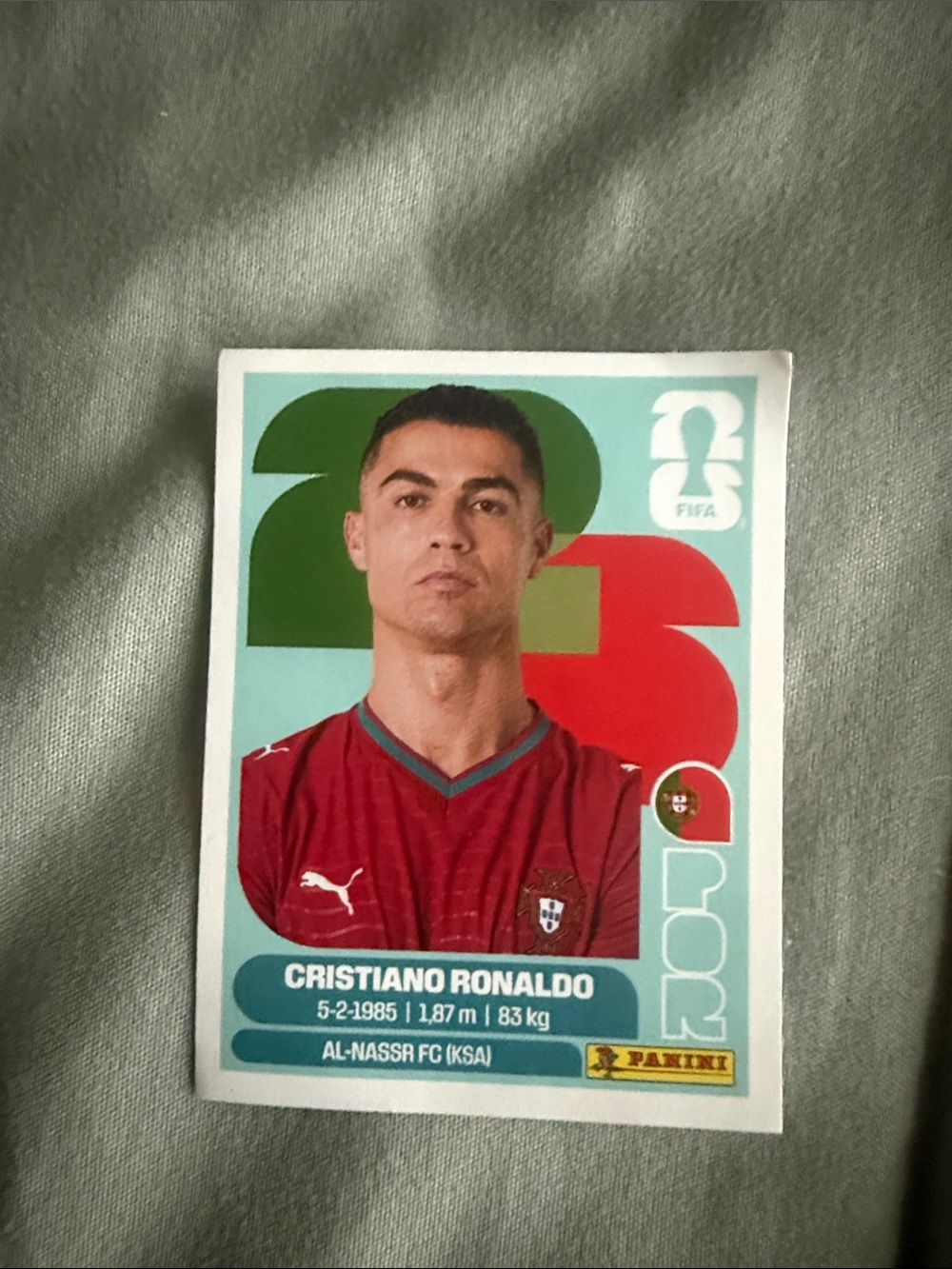 Portugal Cristiano Ronaldo Sticker Card Panini FIFA World Cup 2026 POR 15 Soccer